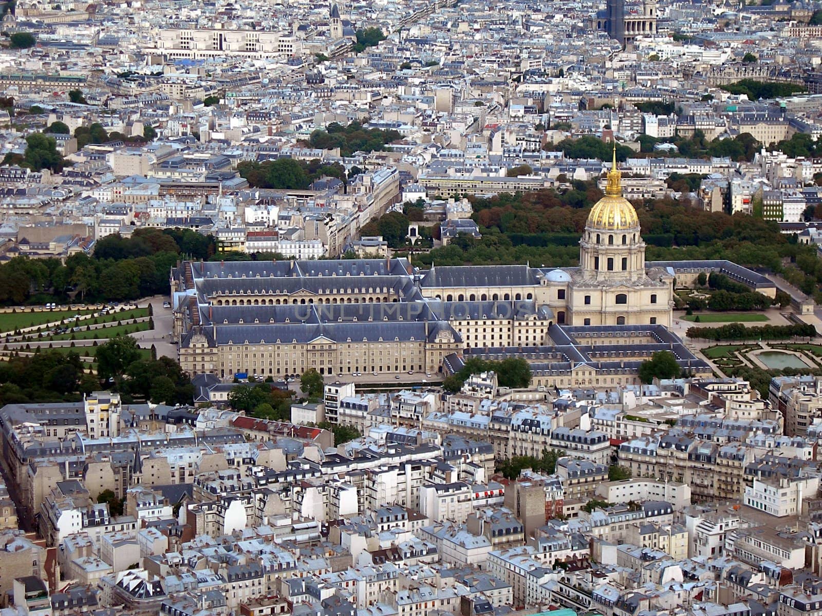 View at Invalide from eiffel tower in Paris 