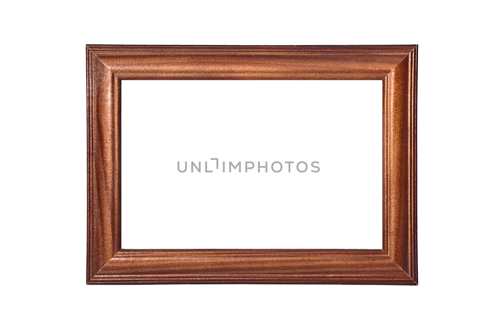 Wood photo frame on the white background.