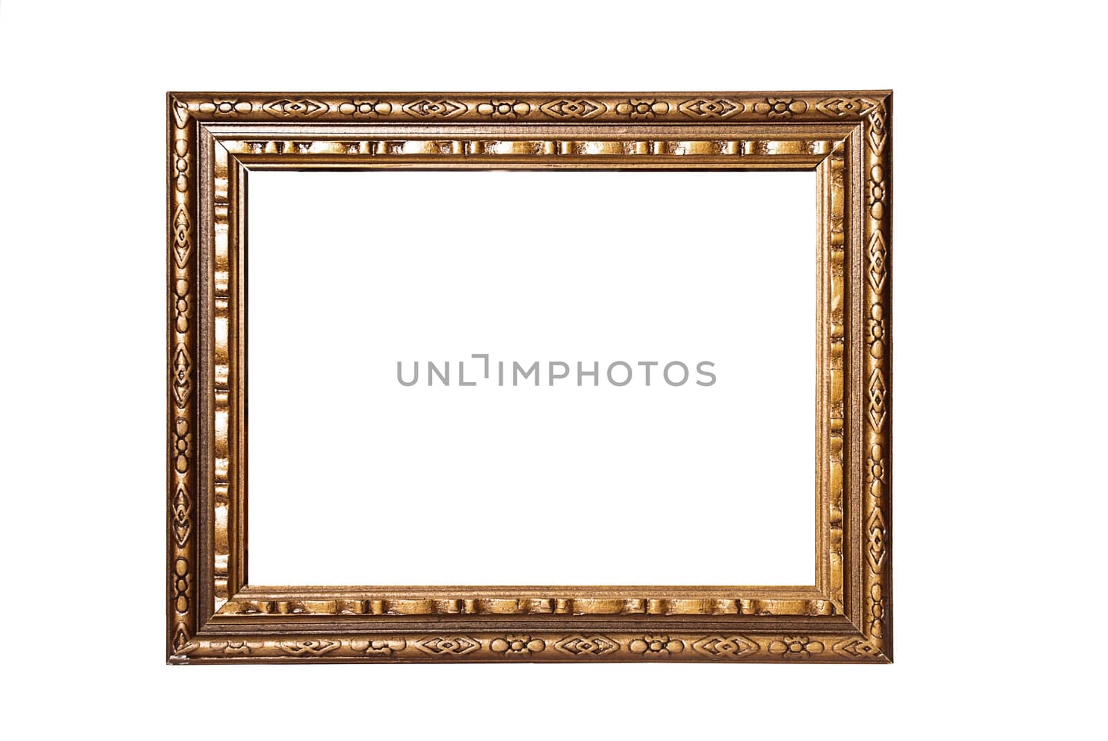 Wood photo frame on the white background.