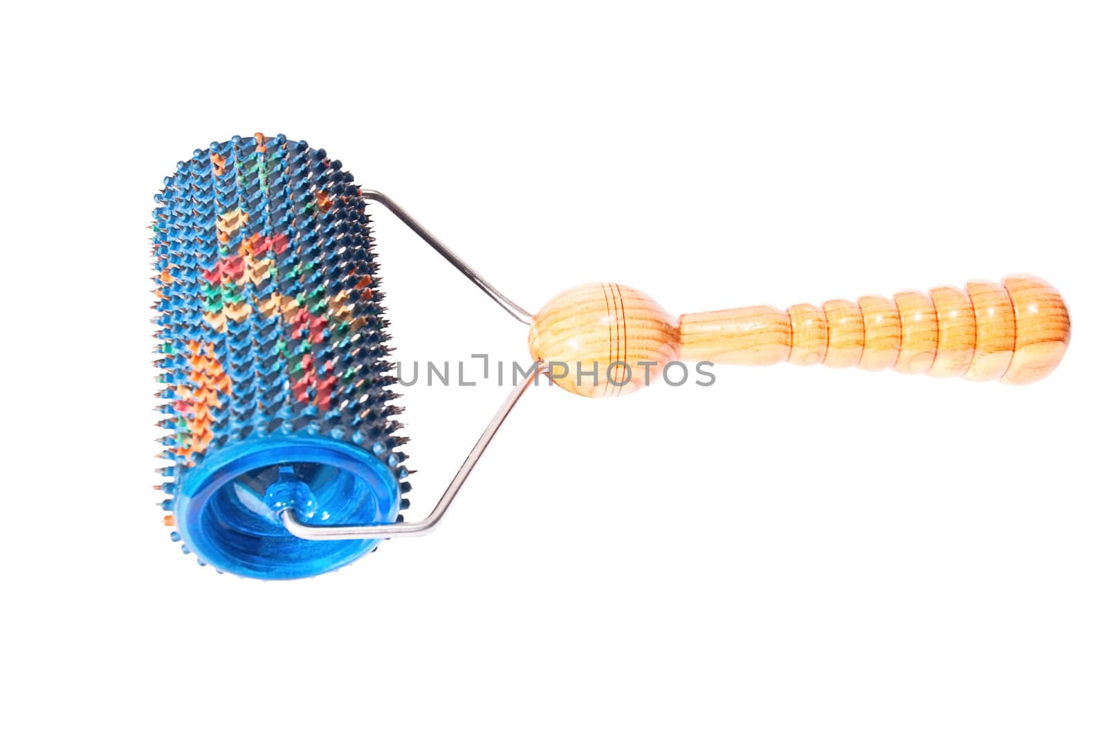 Needle massage isolated on white background.