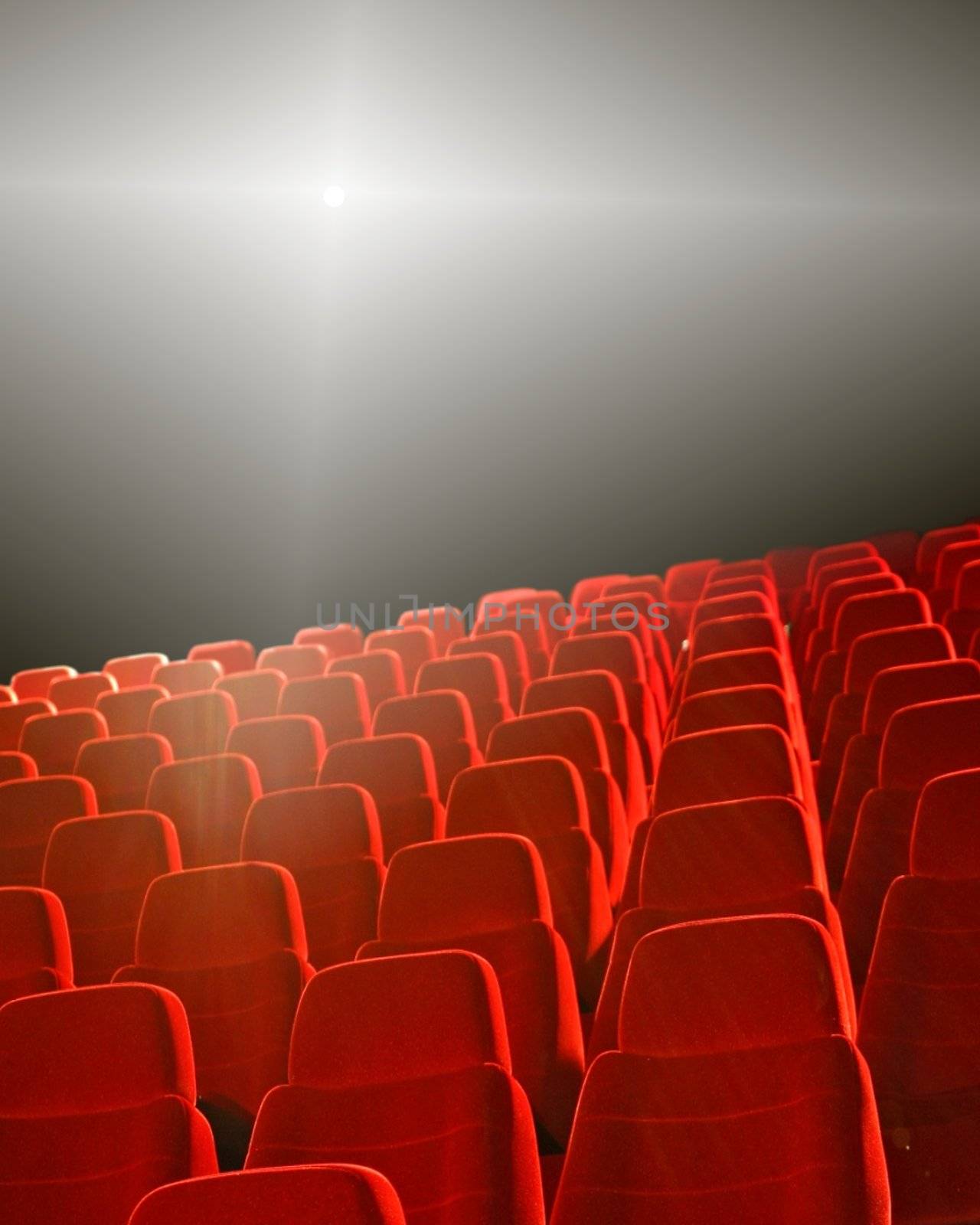Empty red cinema seats