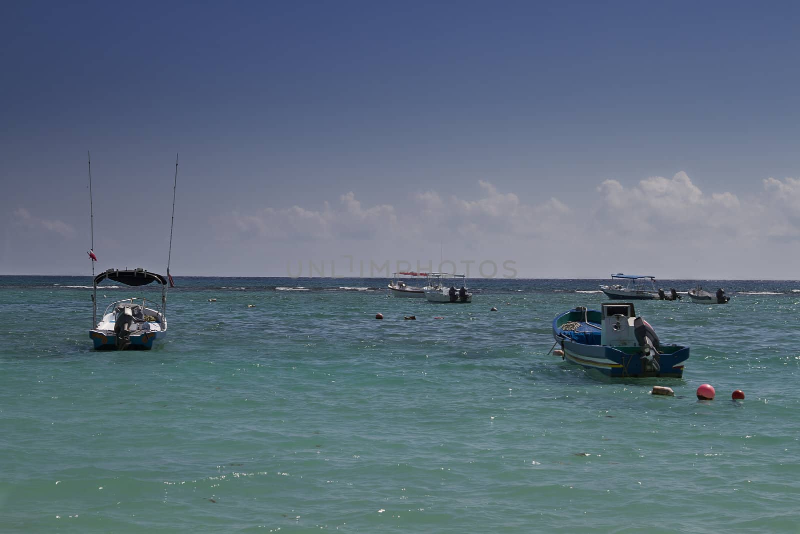 Small fishing boat at sea