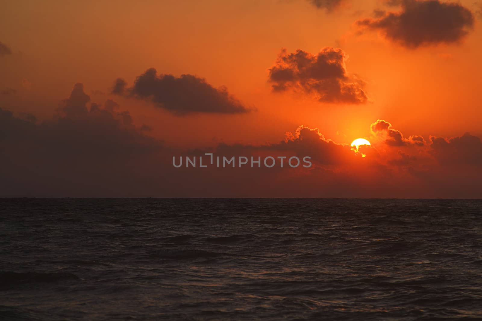 orange sunrise over the atlantic ocean