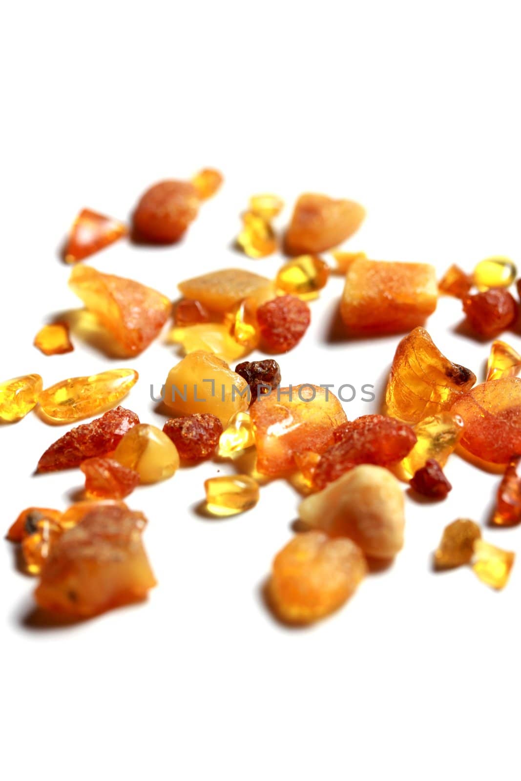 isolated amber pieces