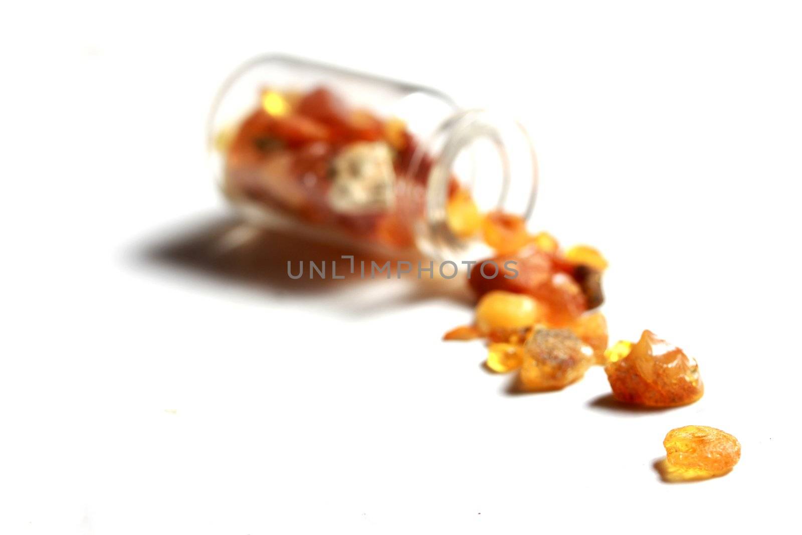 glass bottle with amber