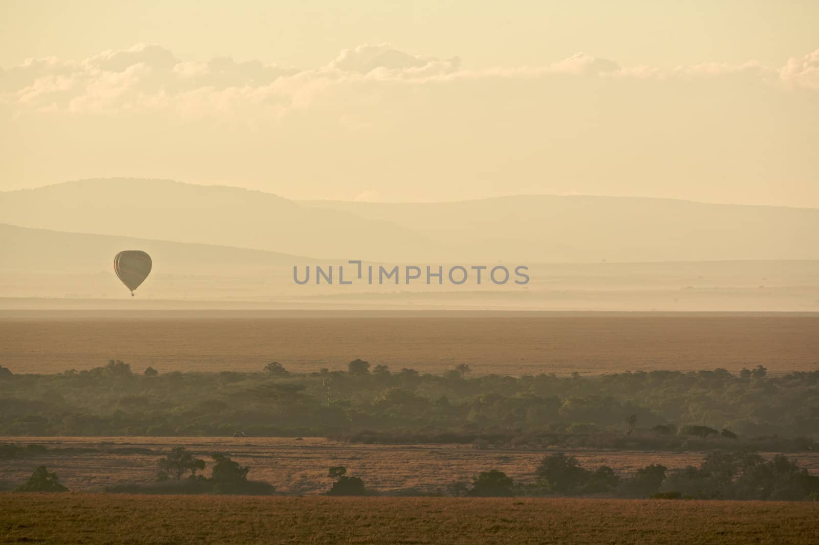 Hot air balloon over Masai Mara by johanelzenga