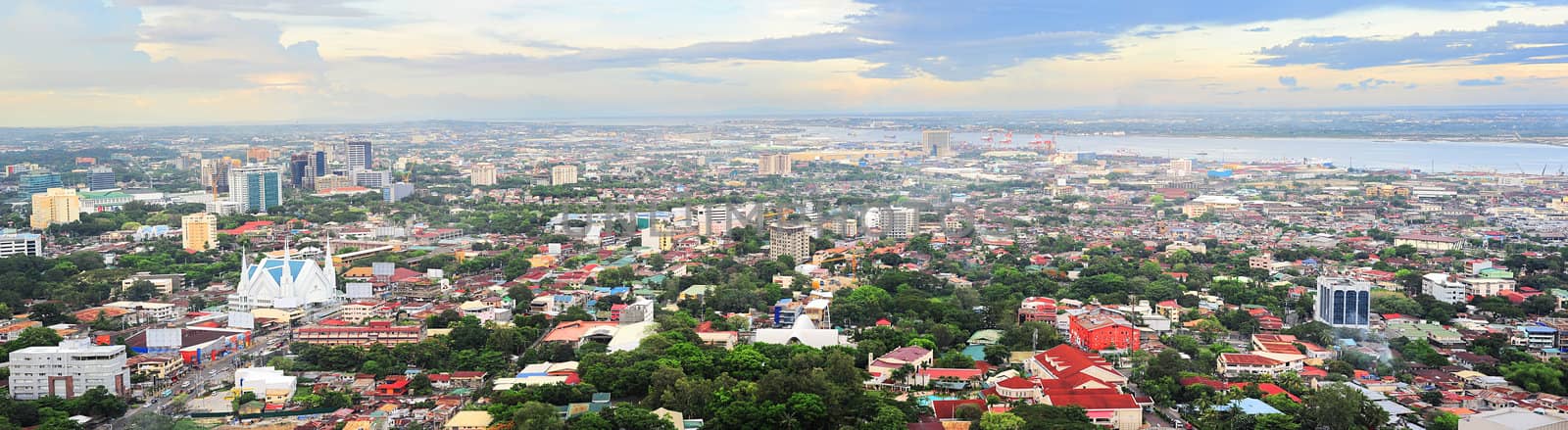 Panorama of Cebu city. Cebu is the Philippines second most significant metropolitan centre and main domestic shipping port.