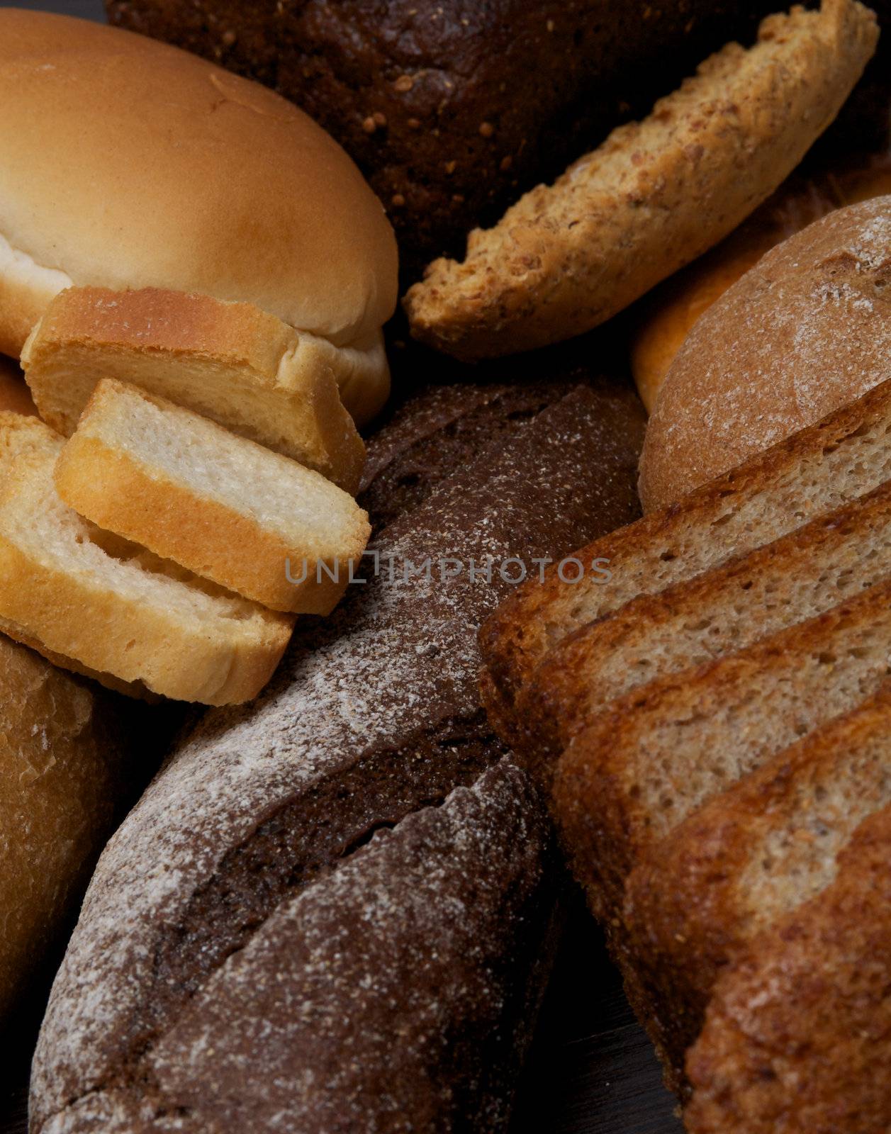 Background of Various Bread close up
