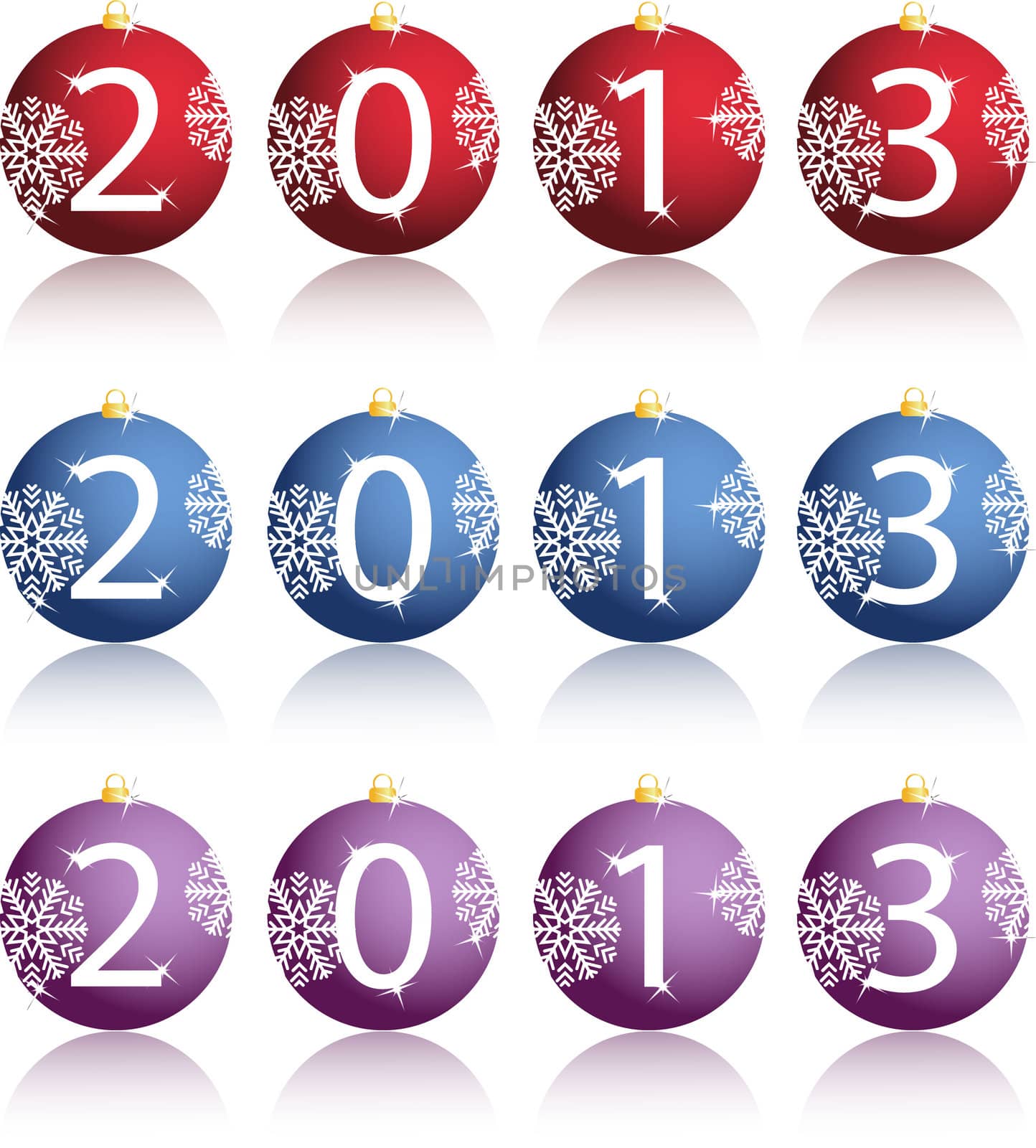 Illustration of New Year balls in 2013 by rodakm