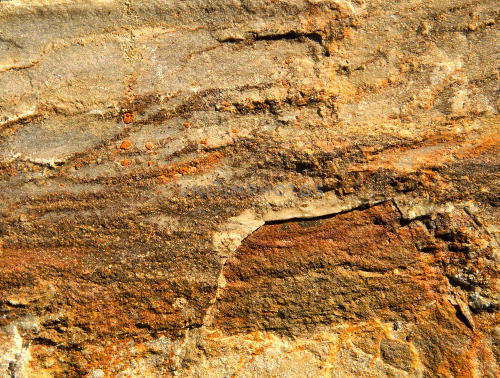 ocher orange texture of limestone stone block