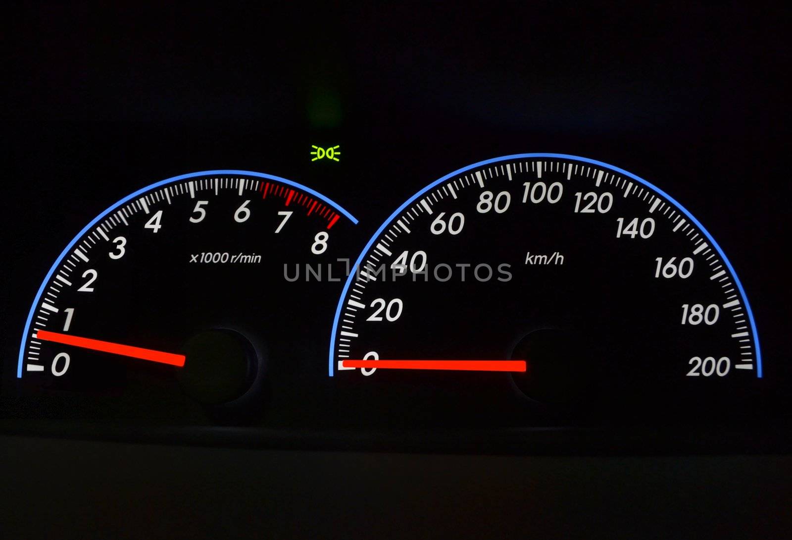 Speedometer over black