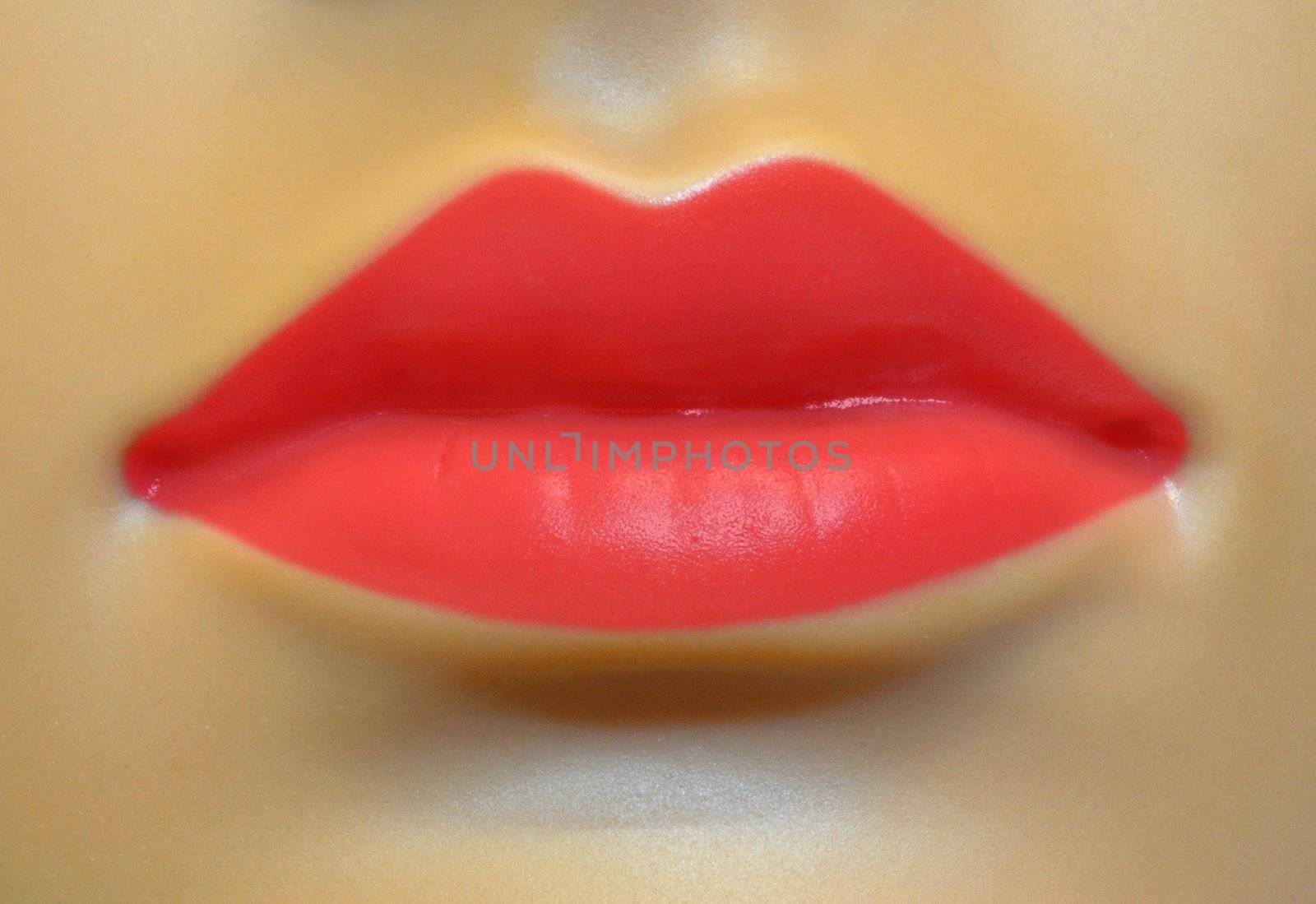 Mannequin lips in close up