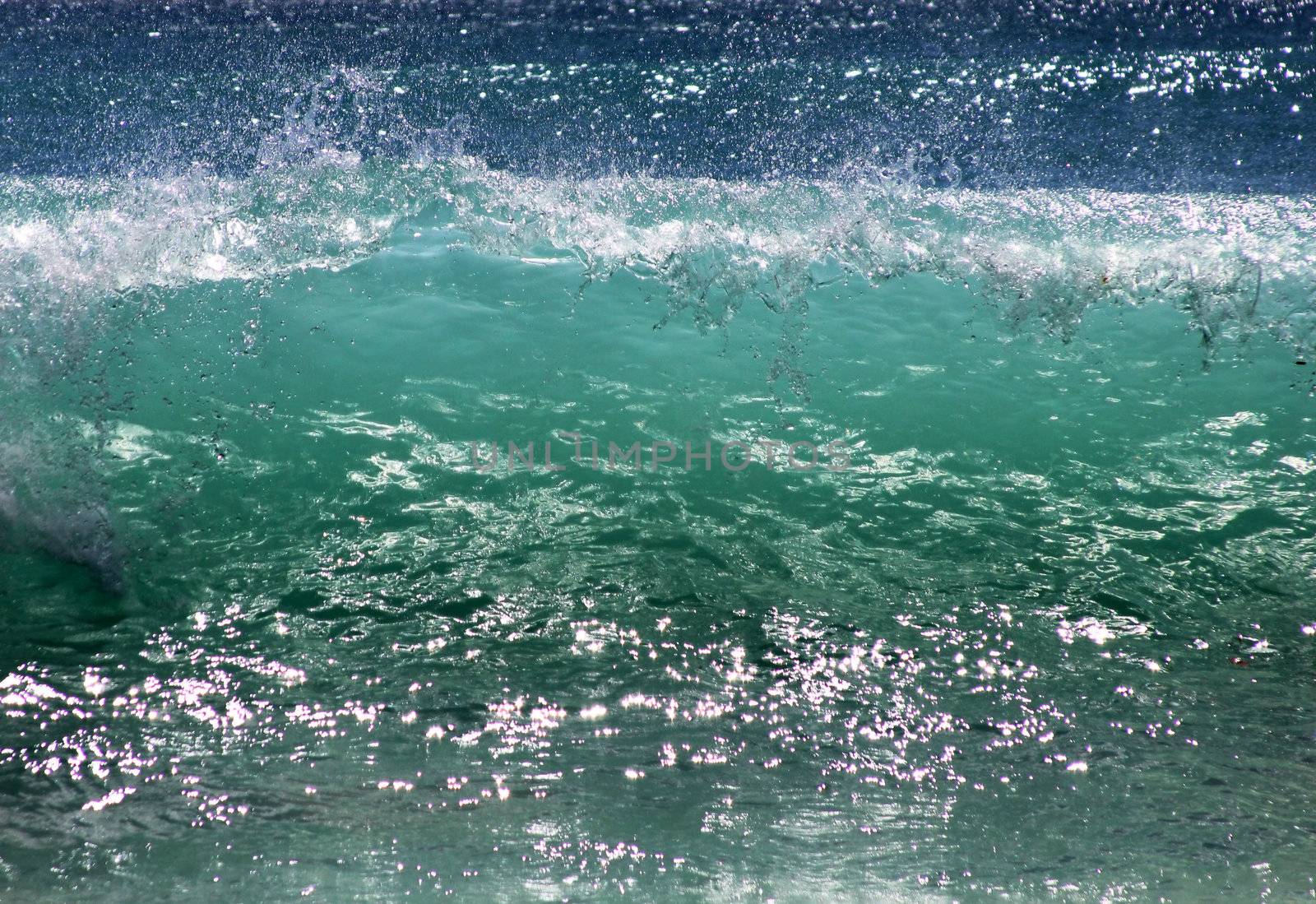 Big wave crashes on to the shore. Indian ocean