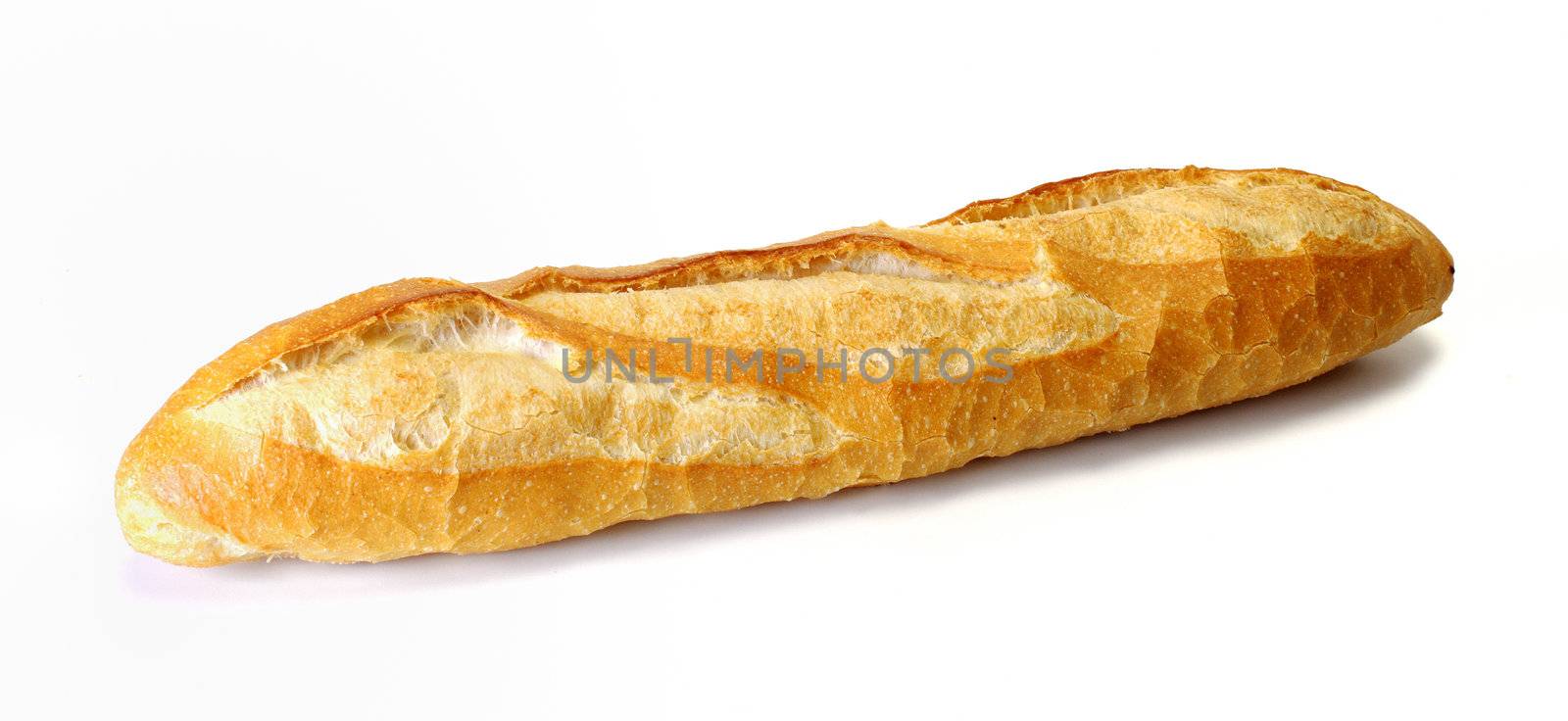 long loaf, Baguette on white background  by pixbox77