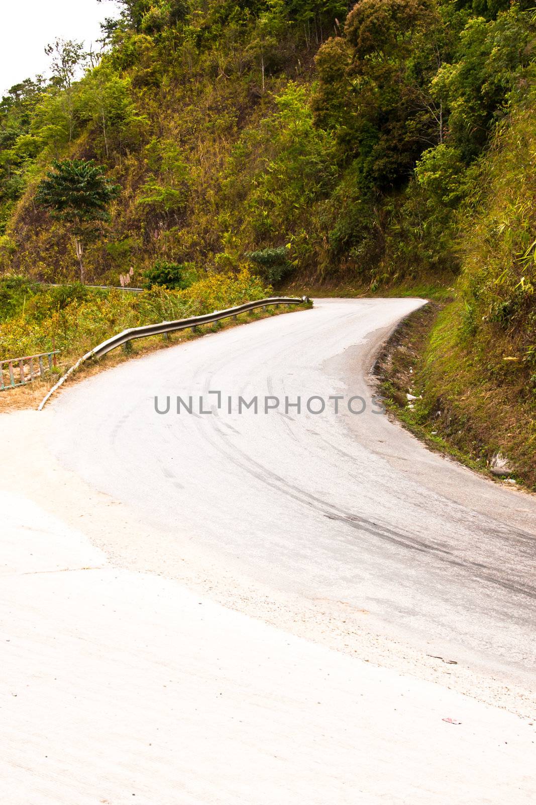 A road into Valley in the suburbs in Laos.