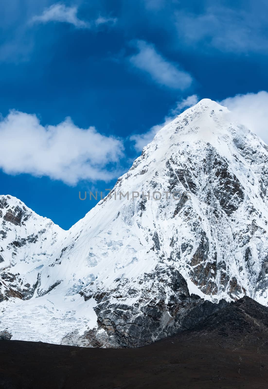 Kalapathar and Pumori summits in Himalaya. Travel to Nepal