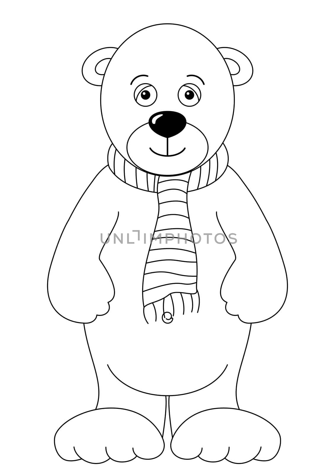 Teddy bear white in a scarf, contours by alexcoolok