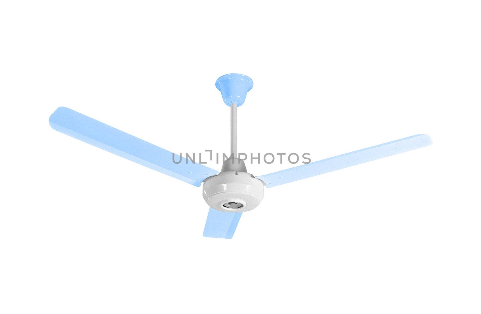 White-blue ceiling fan
