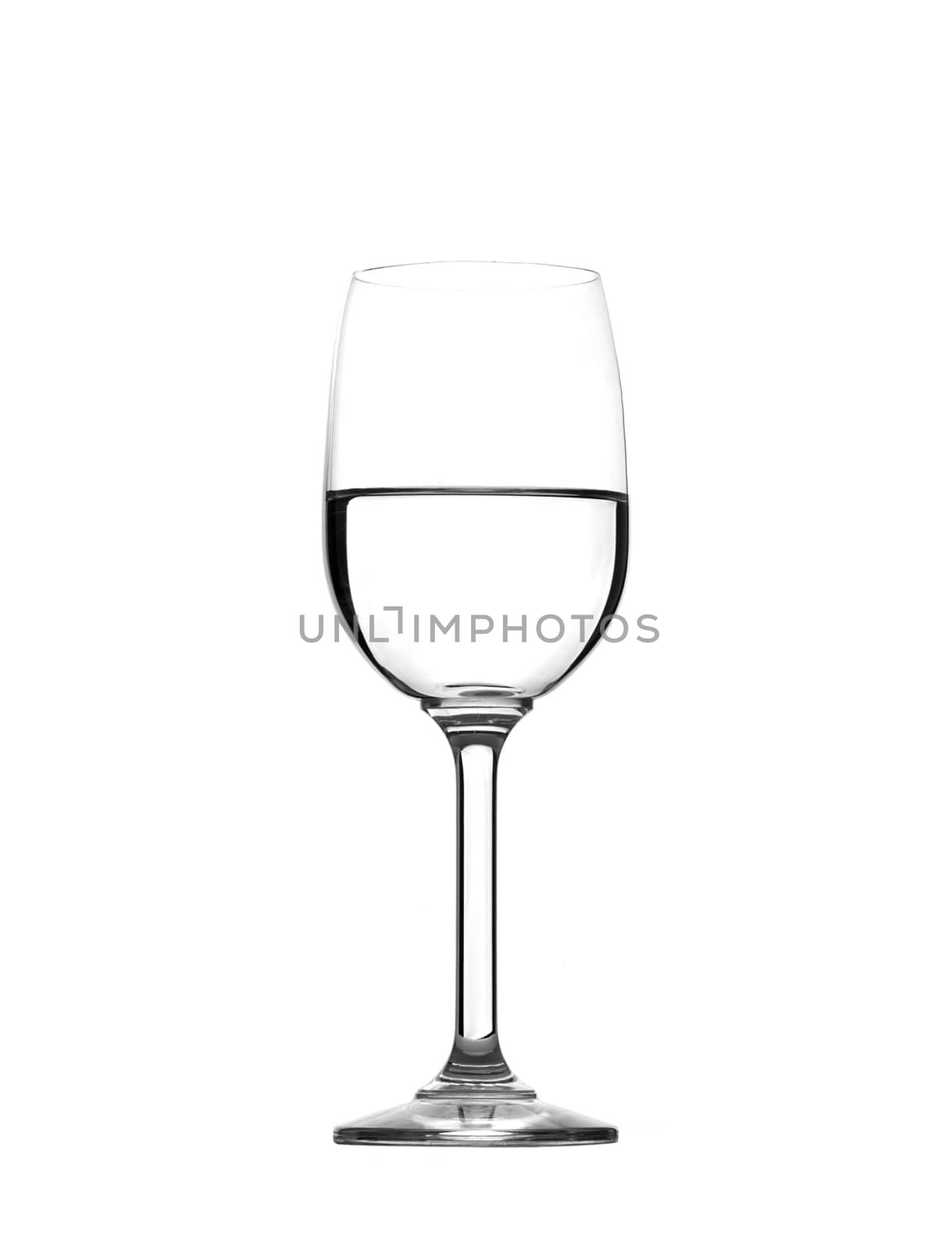 Whineglass whith water isolated on white