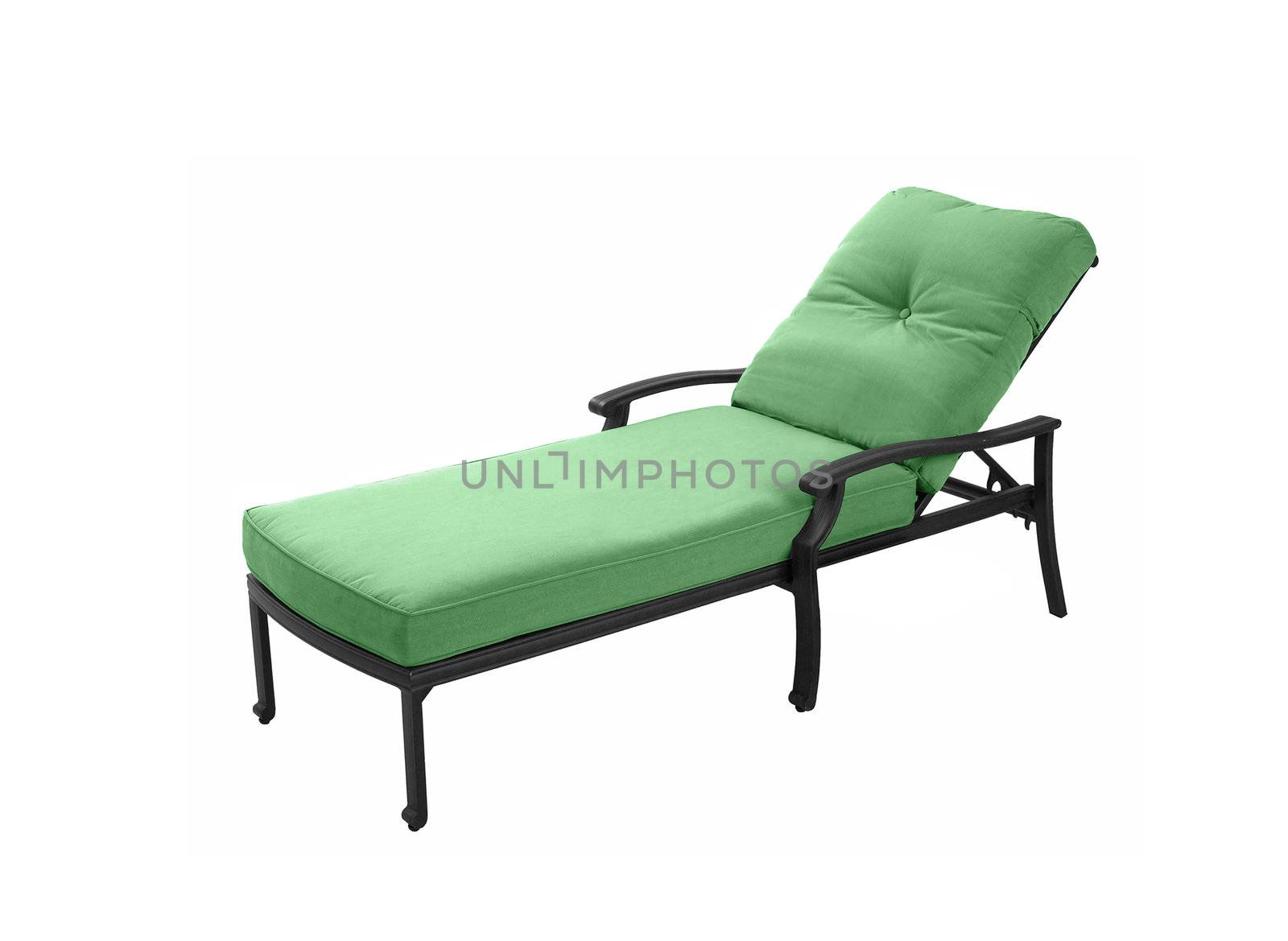 Soft green lounger isolated on white