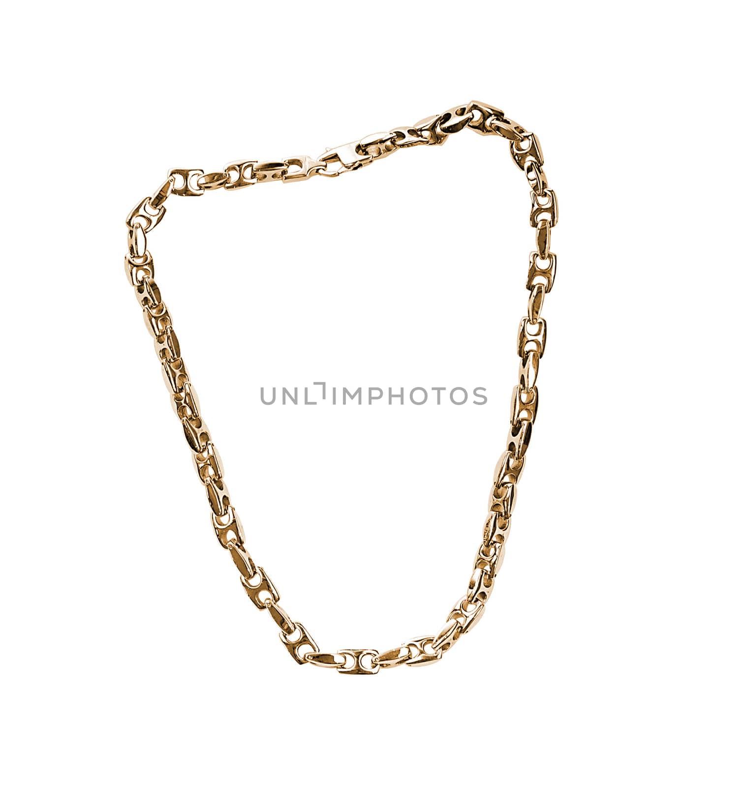 Golden chain isolated on white background