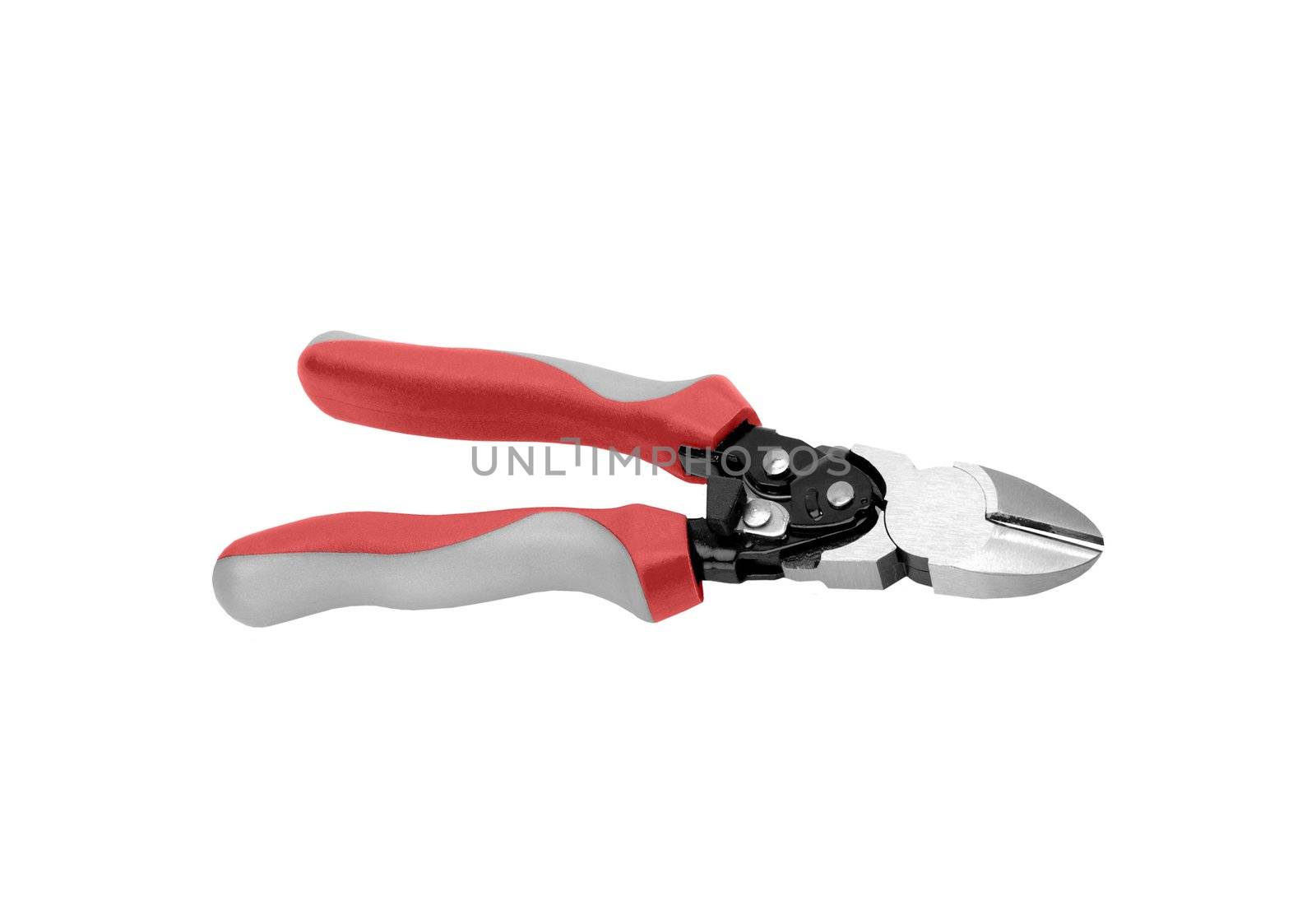 Studio photography of a pliers. isolated on white background.