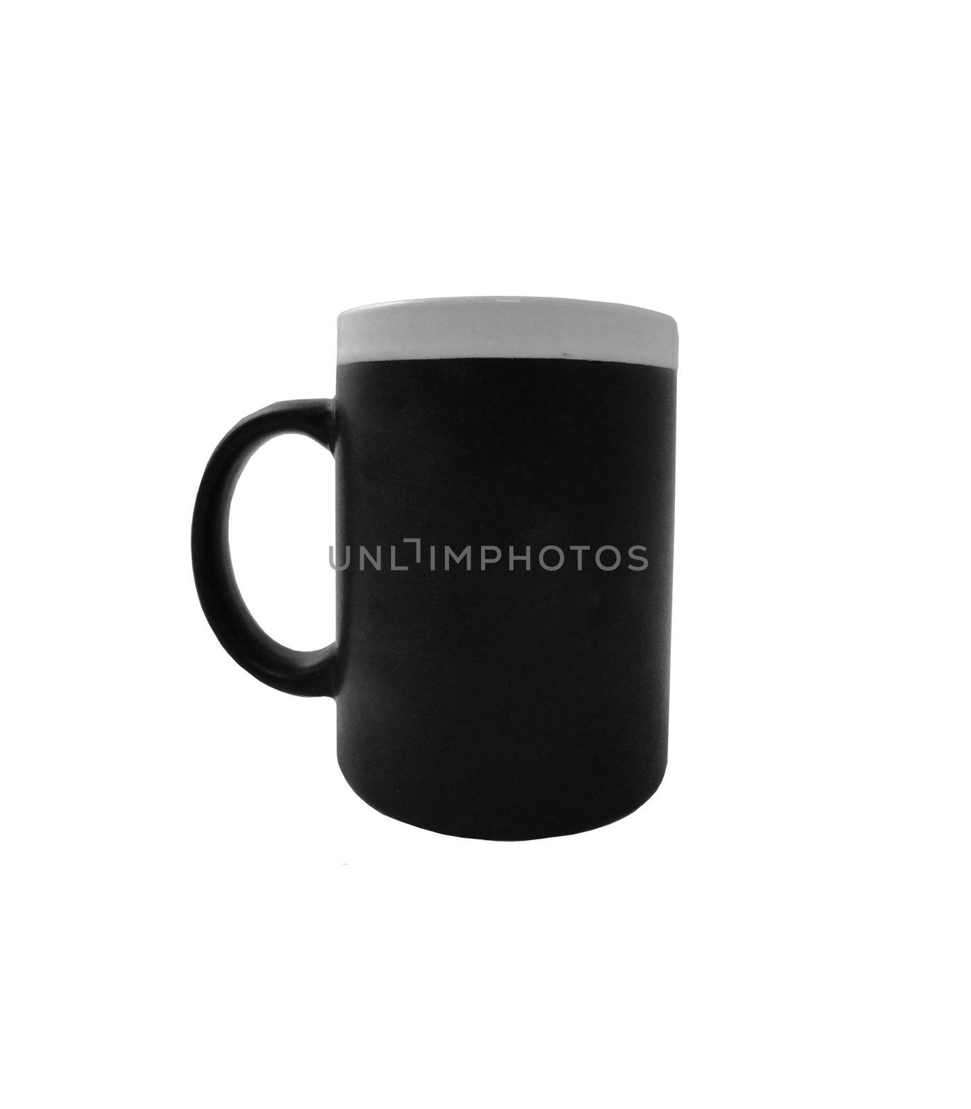 Black mug isolated on white background