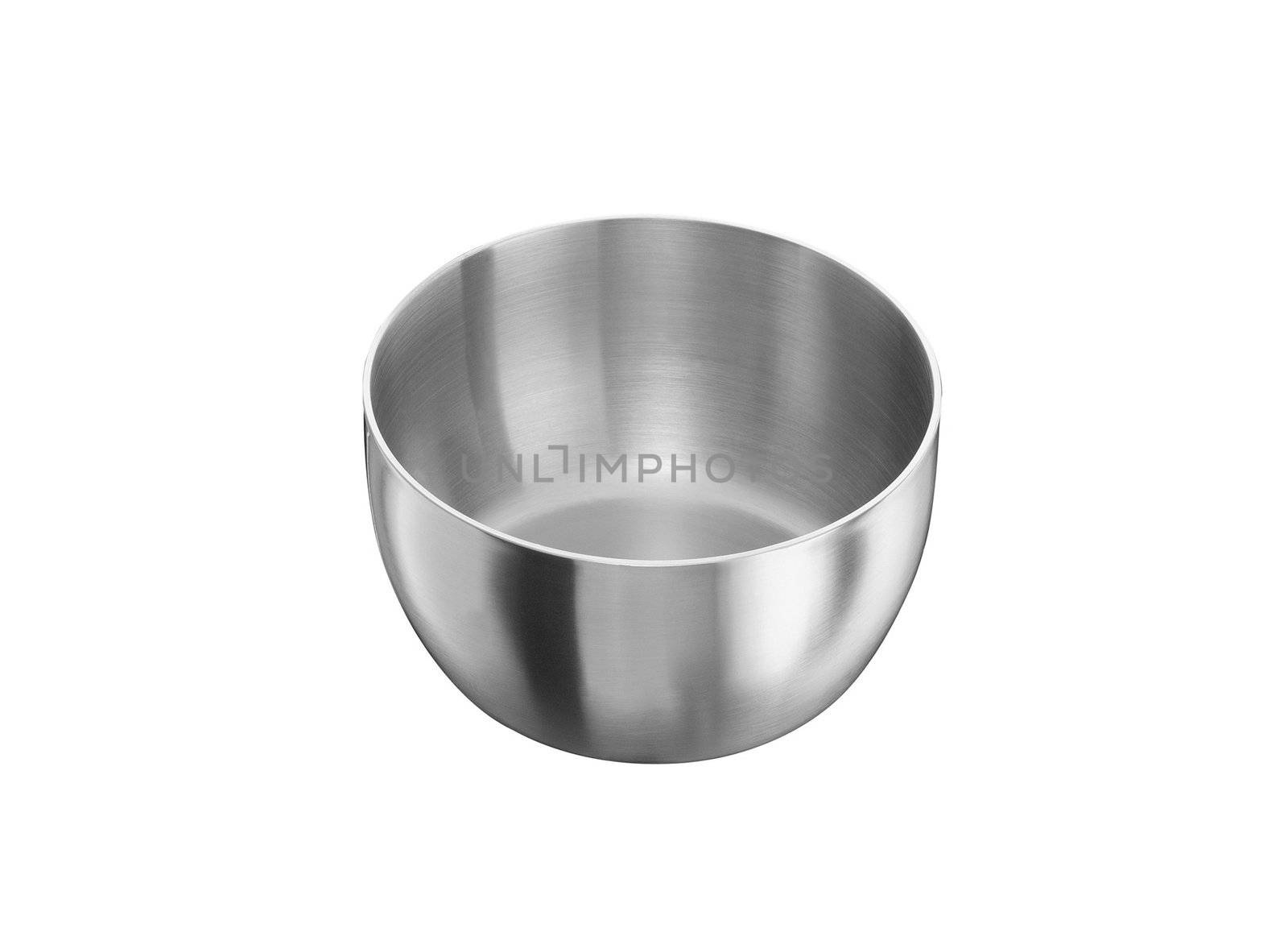 Stainless steel pot without cover. Isolated on white background