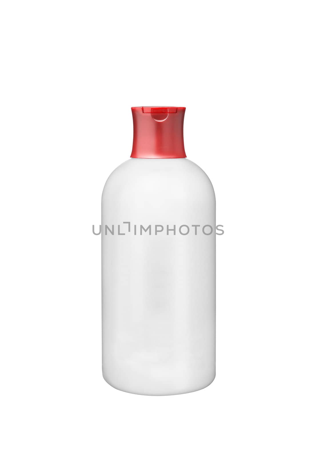 White plastic botle isolated on white background