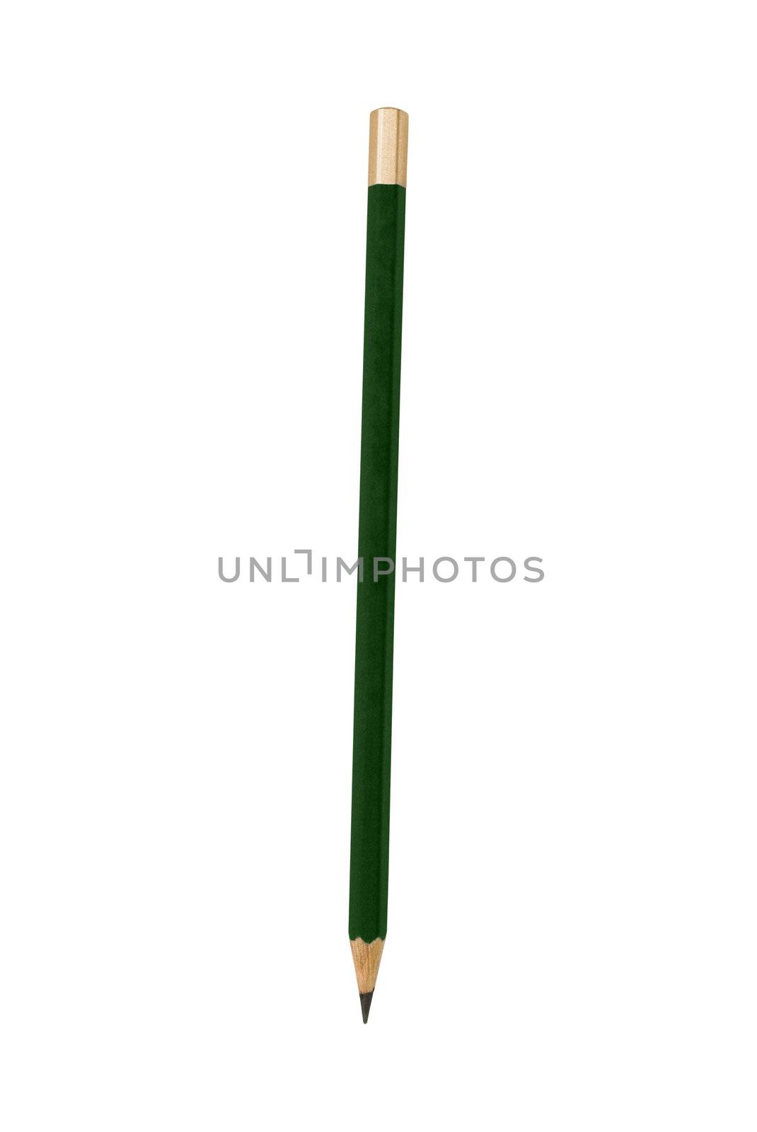 Green pencil isolated on white