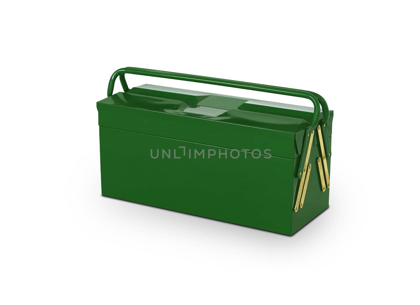 Green toolbox isolated on white