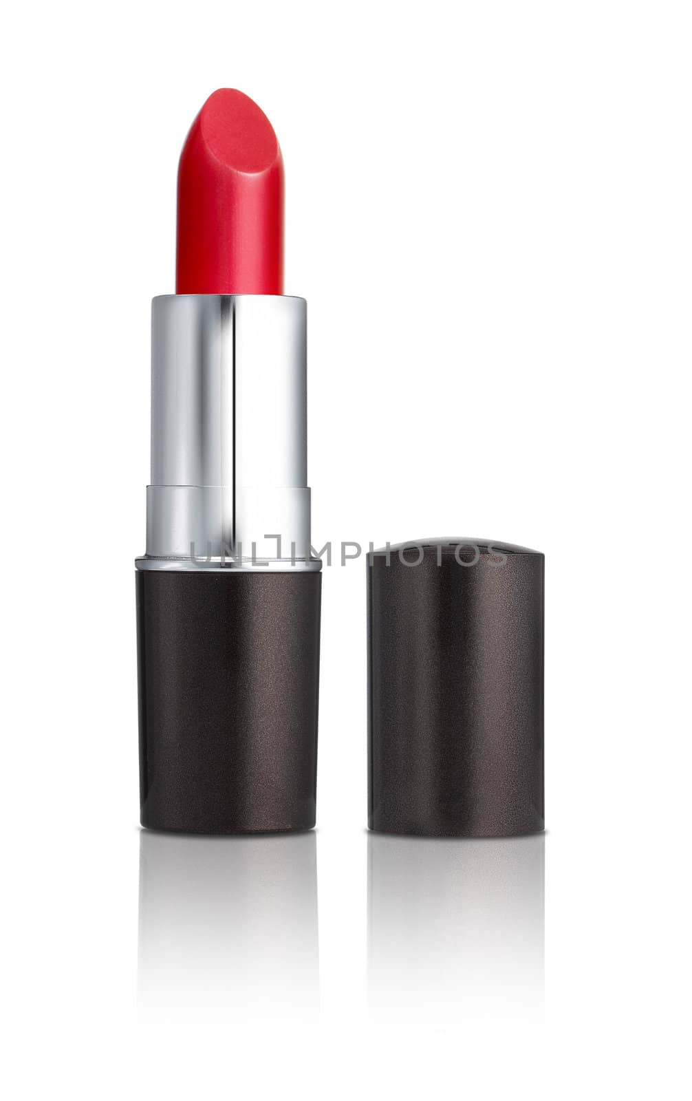 Red lipstick isolated on white background