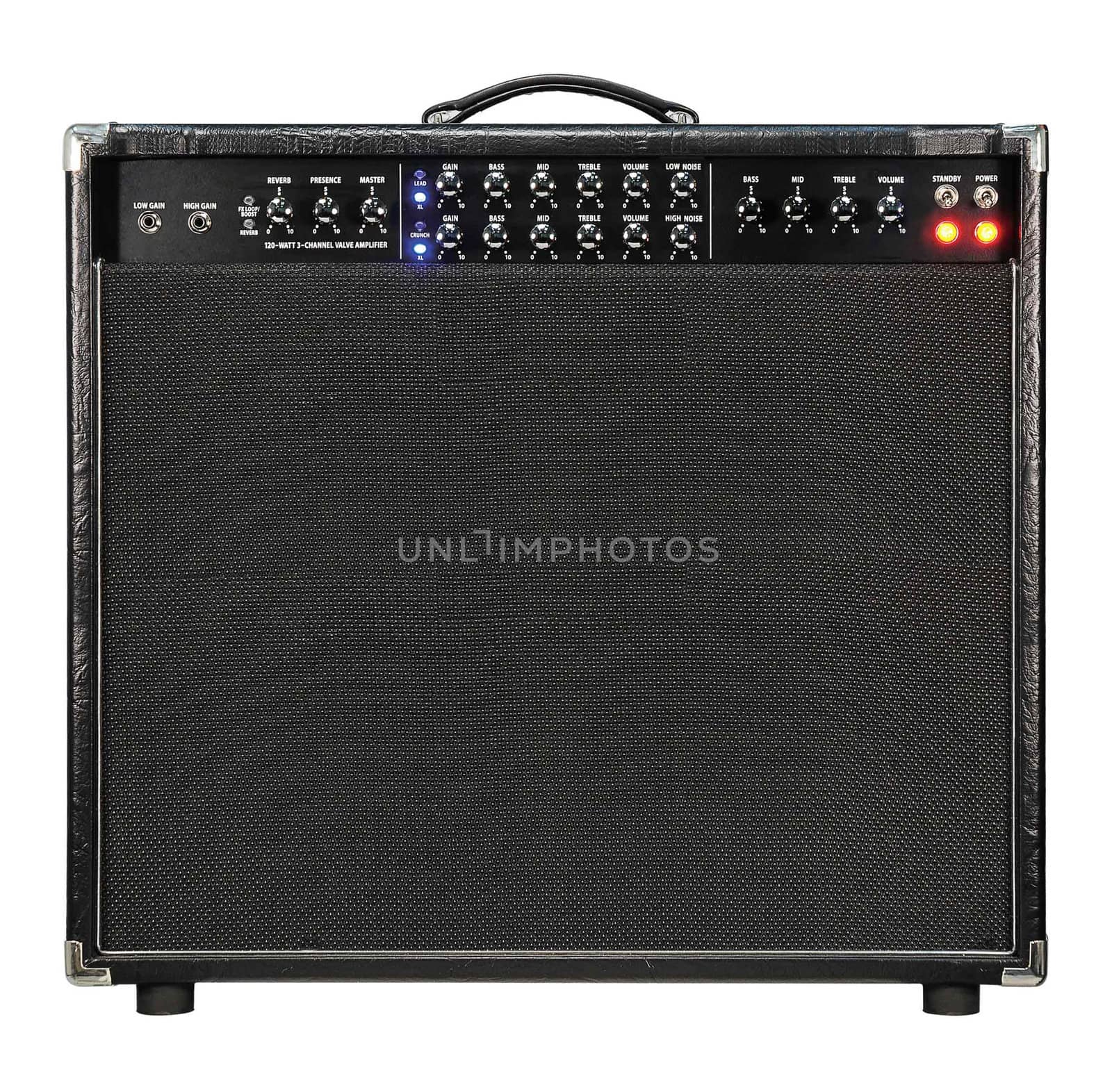 Guitar amplifier isolated on white.