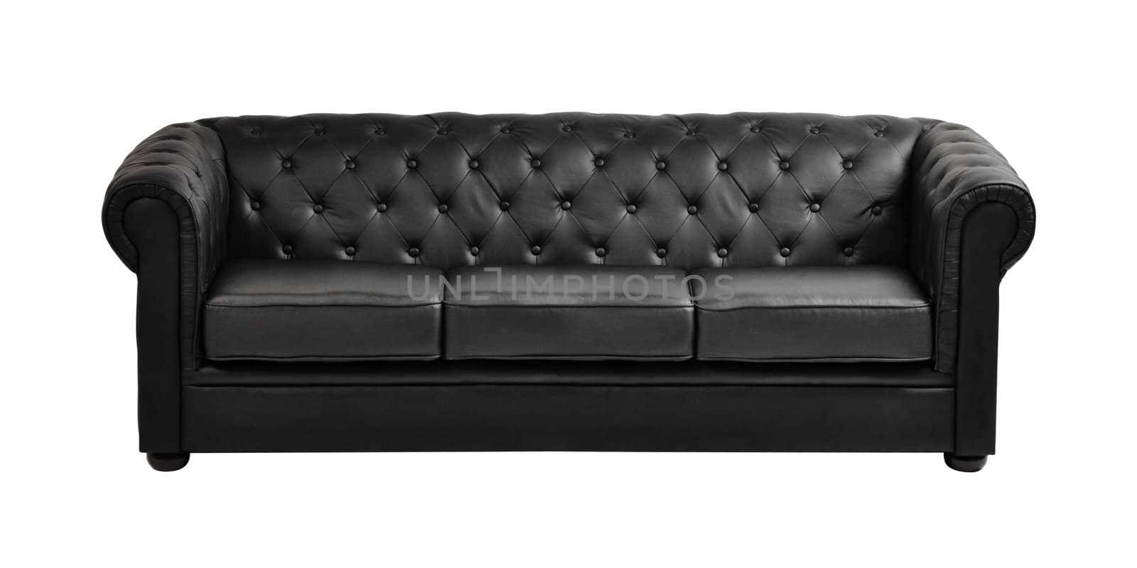 Black sofa isolated on white background