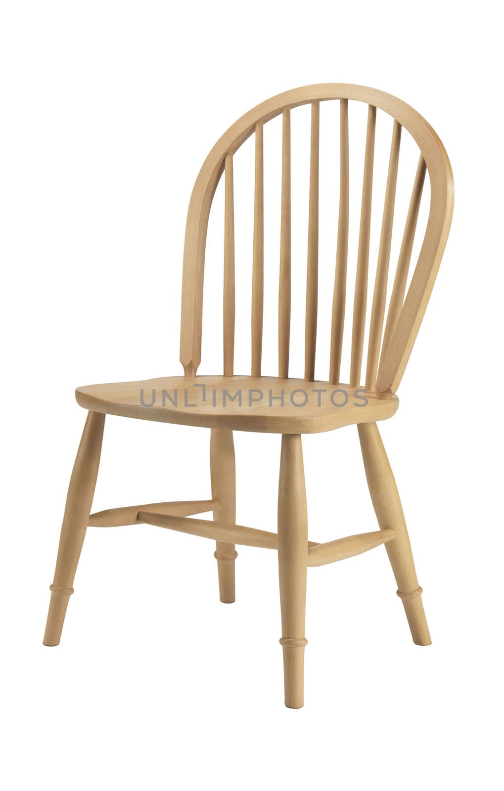 Wooden chair isolated on the white background
