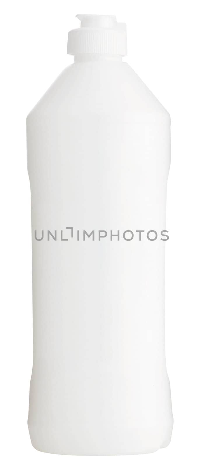White plastic bottle isolated on white