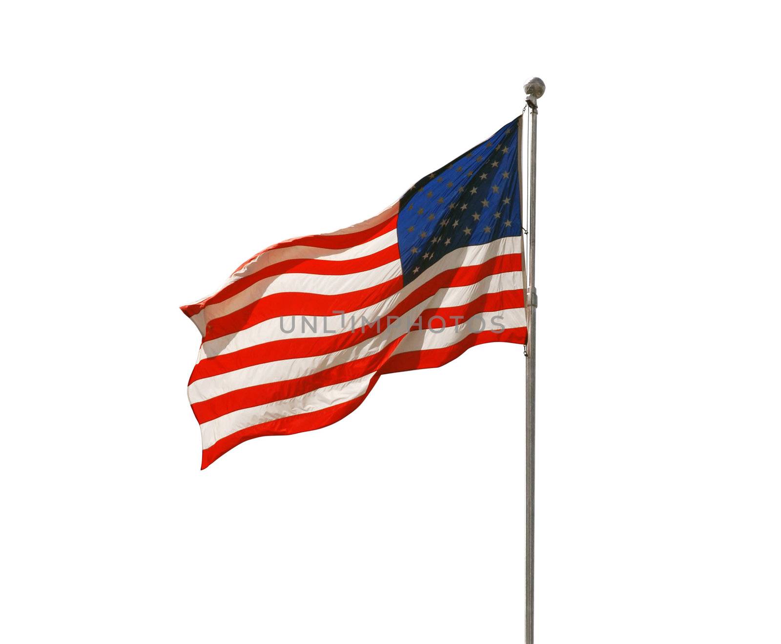 American flag flapping