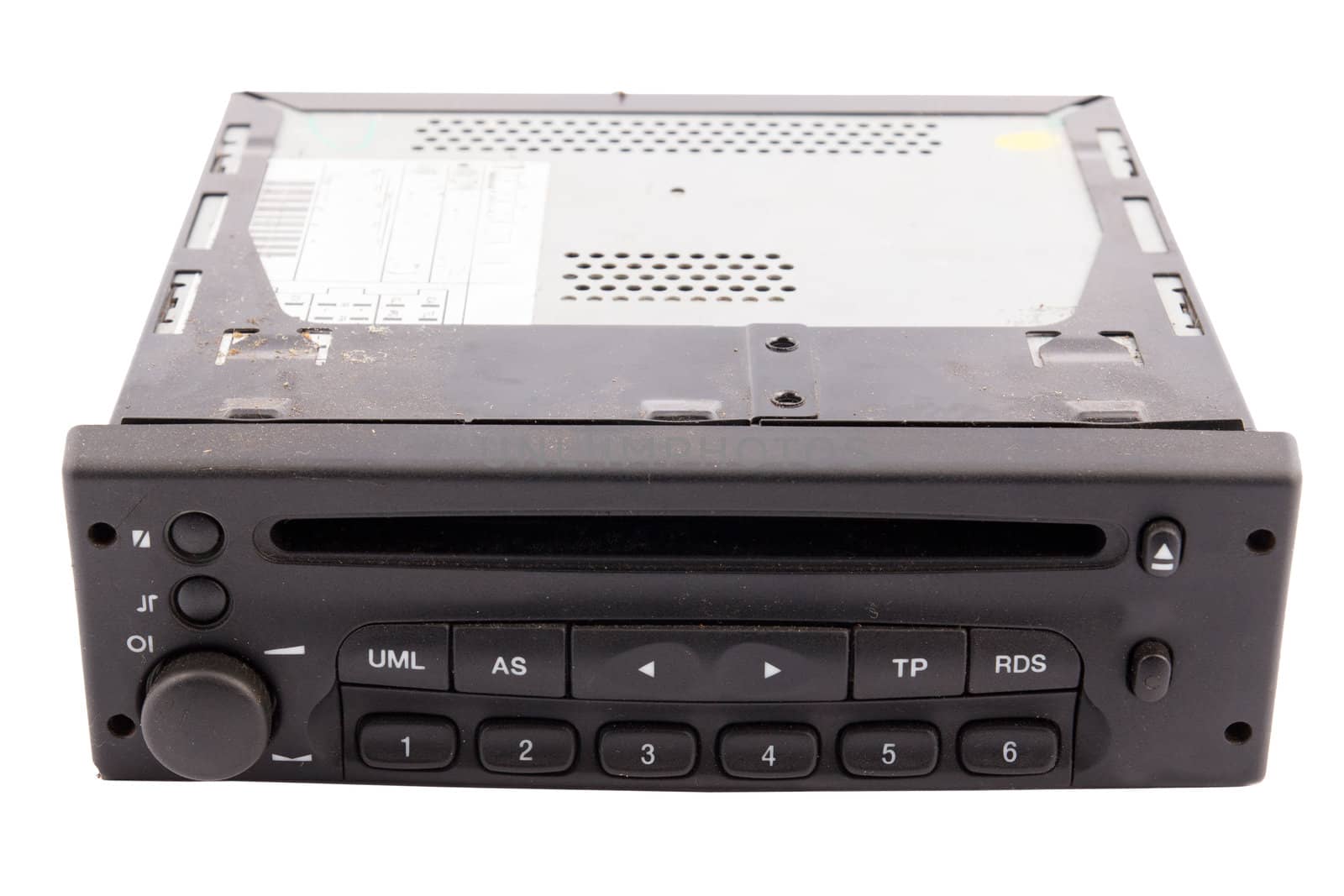 old car radio CD on a white background