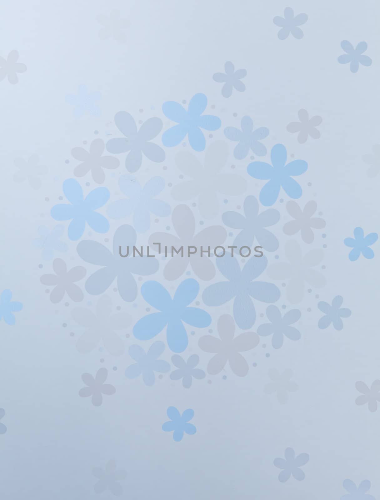 blue flower paint on wall as the background