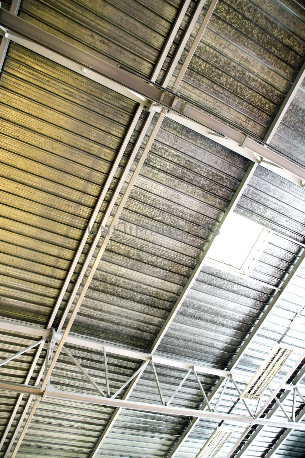 Ceiling of a industrial production building.