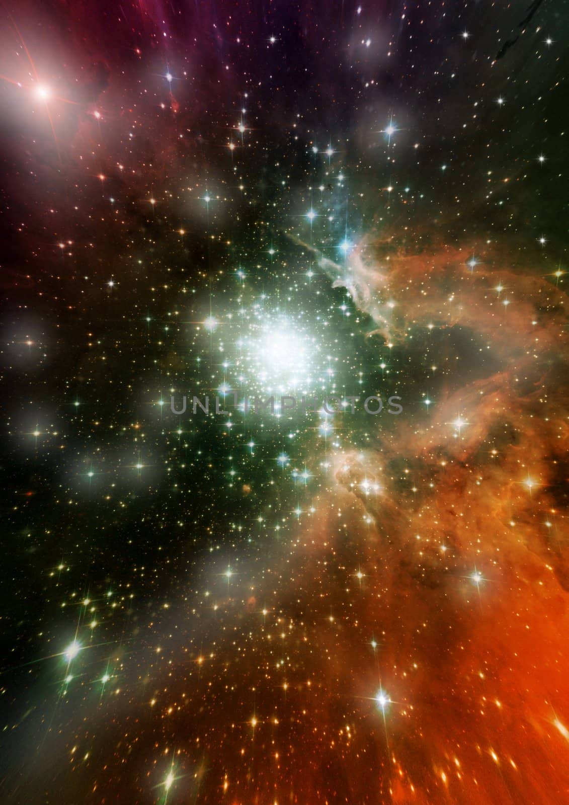 Far space being shone nebula as abstract background