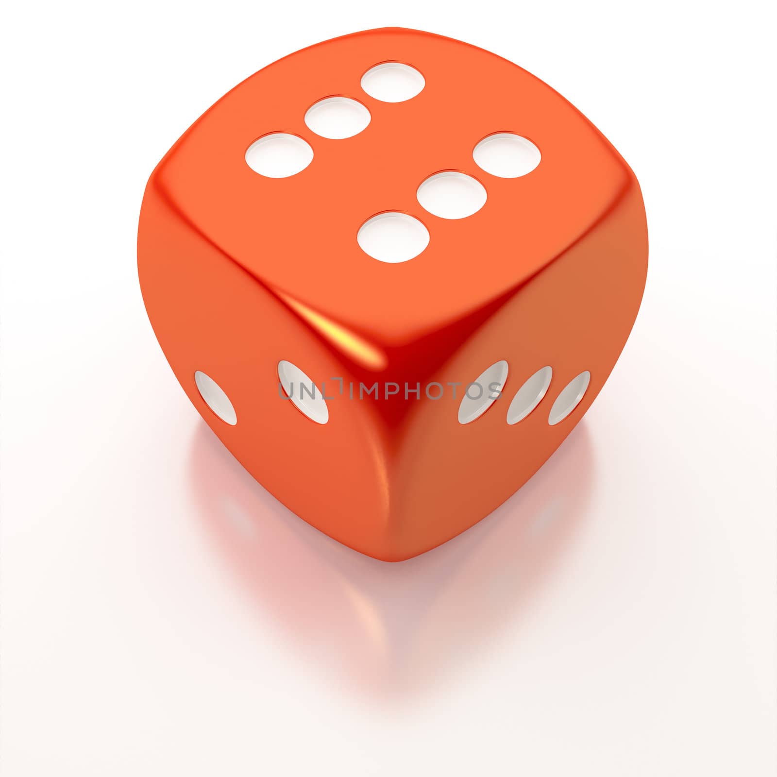 An image of an isolated red dice