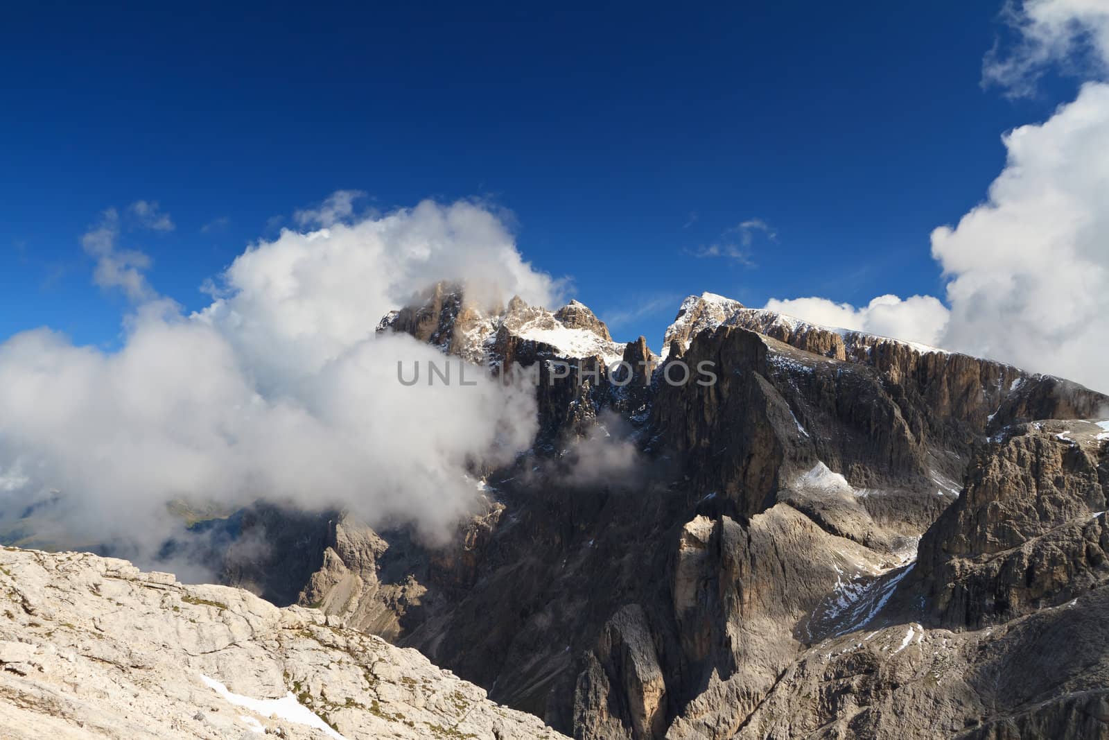 summer view of Cimon della Pala peak, Pale di San Martino group, Trentino, Italy