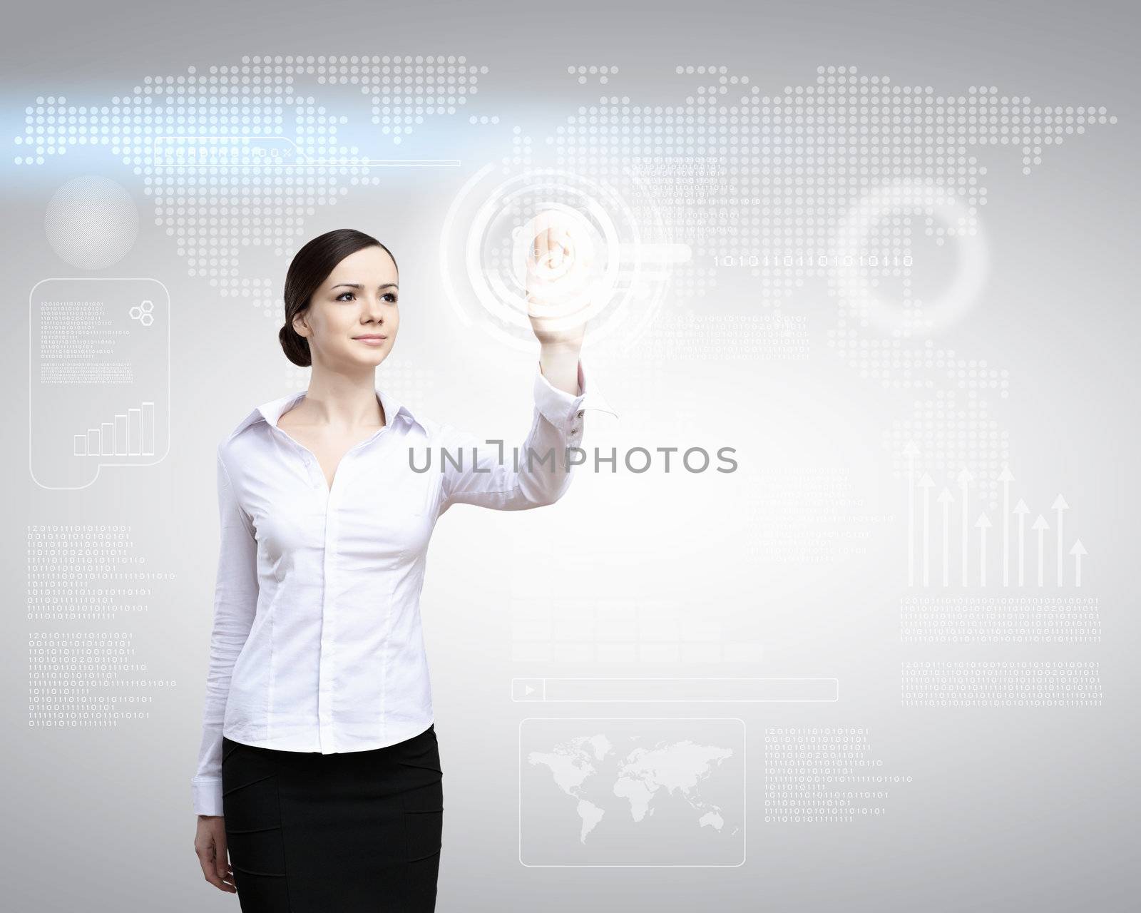 Business person working with modern virtual technology