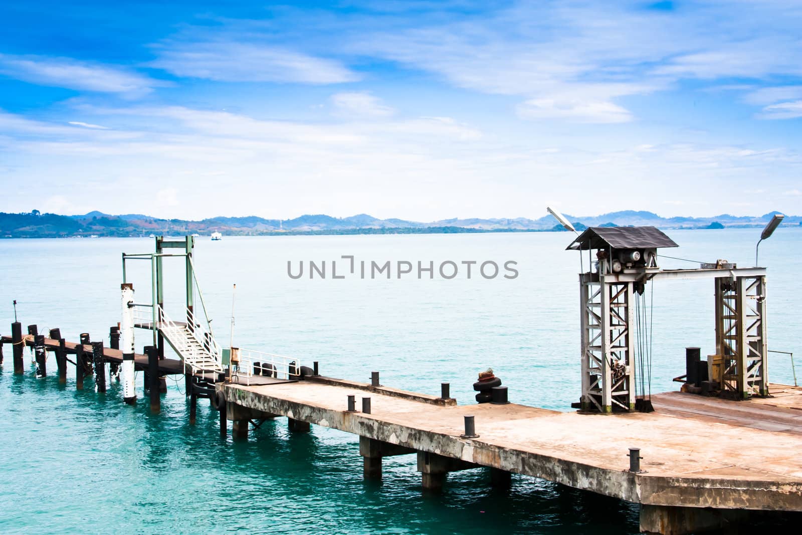 Small jetty  for transfer tourists  in thailand