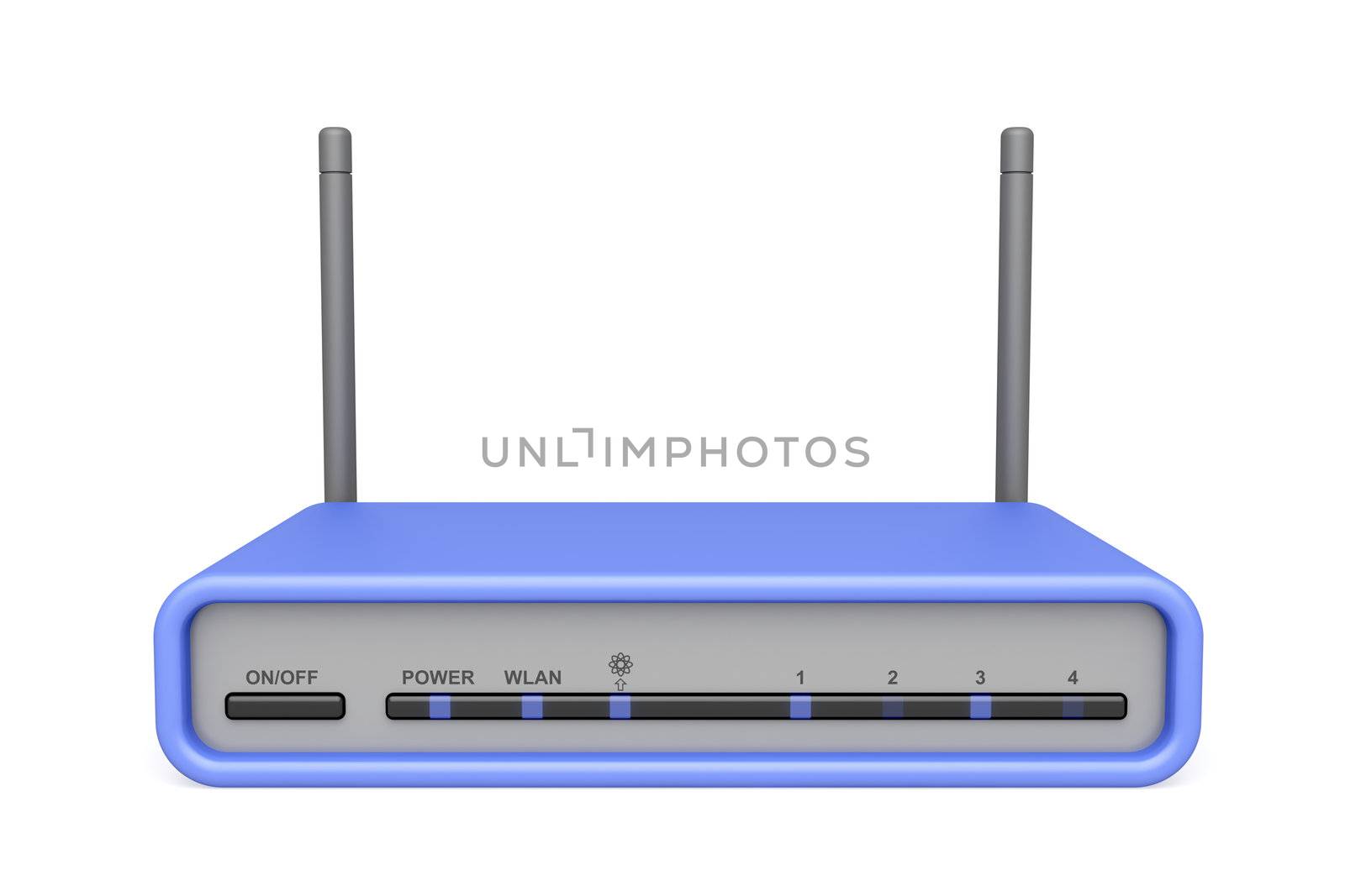 Wireless router on white background