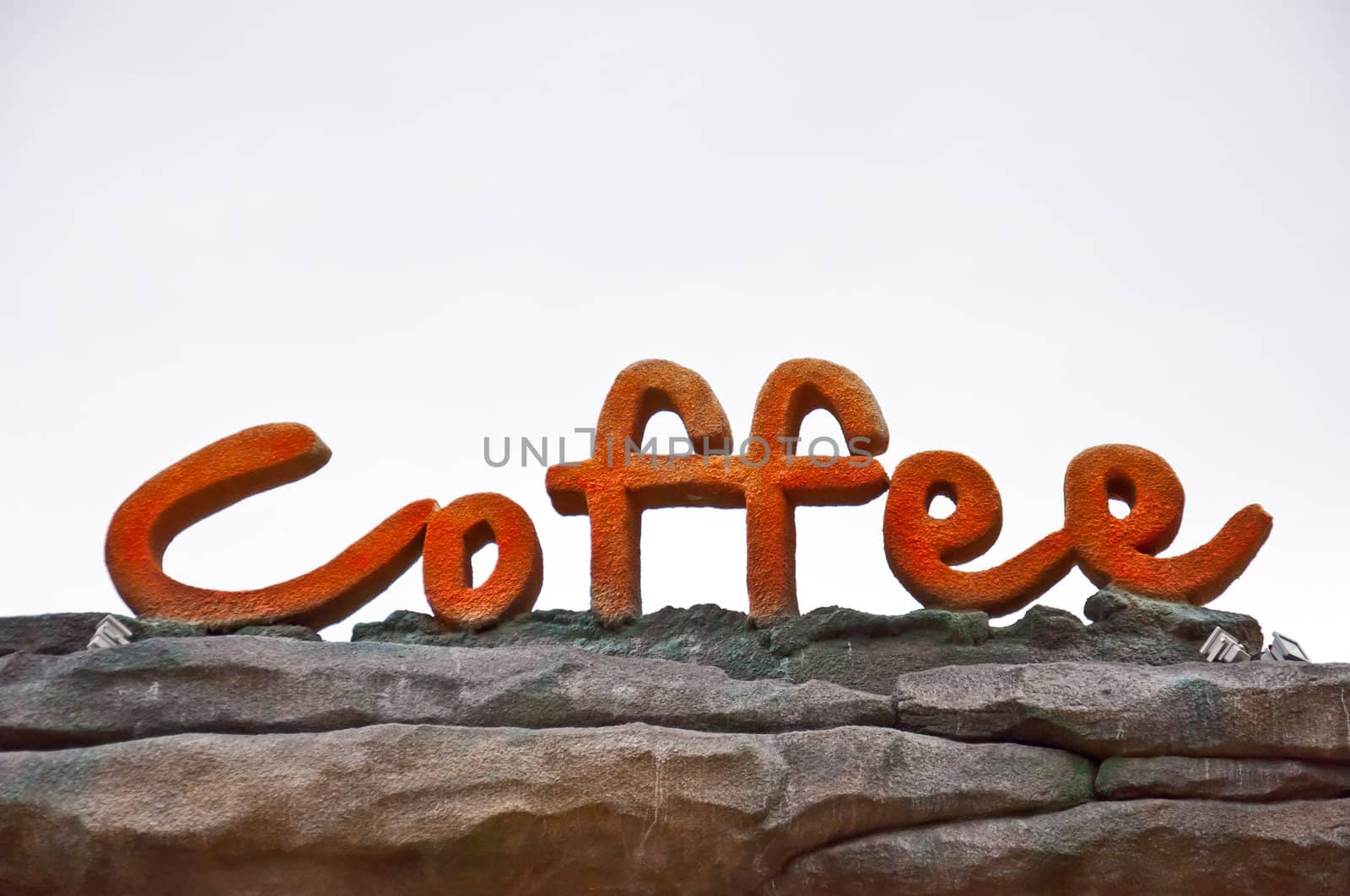 red color  of coffee letter