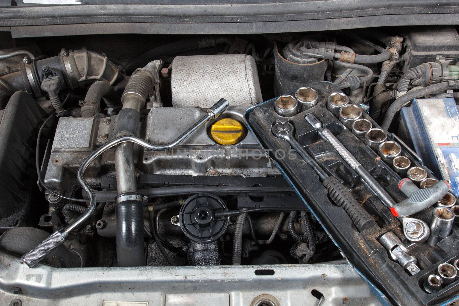 old diesel engine repair, EGR valve change