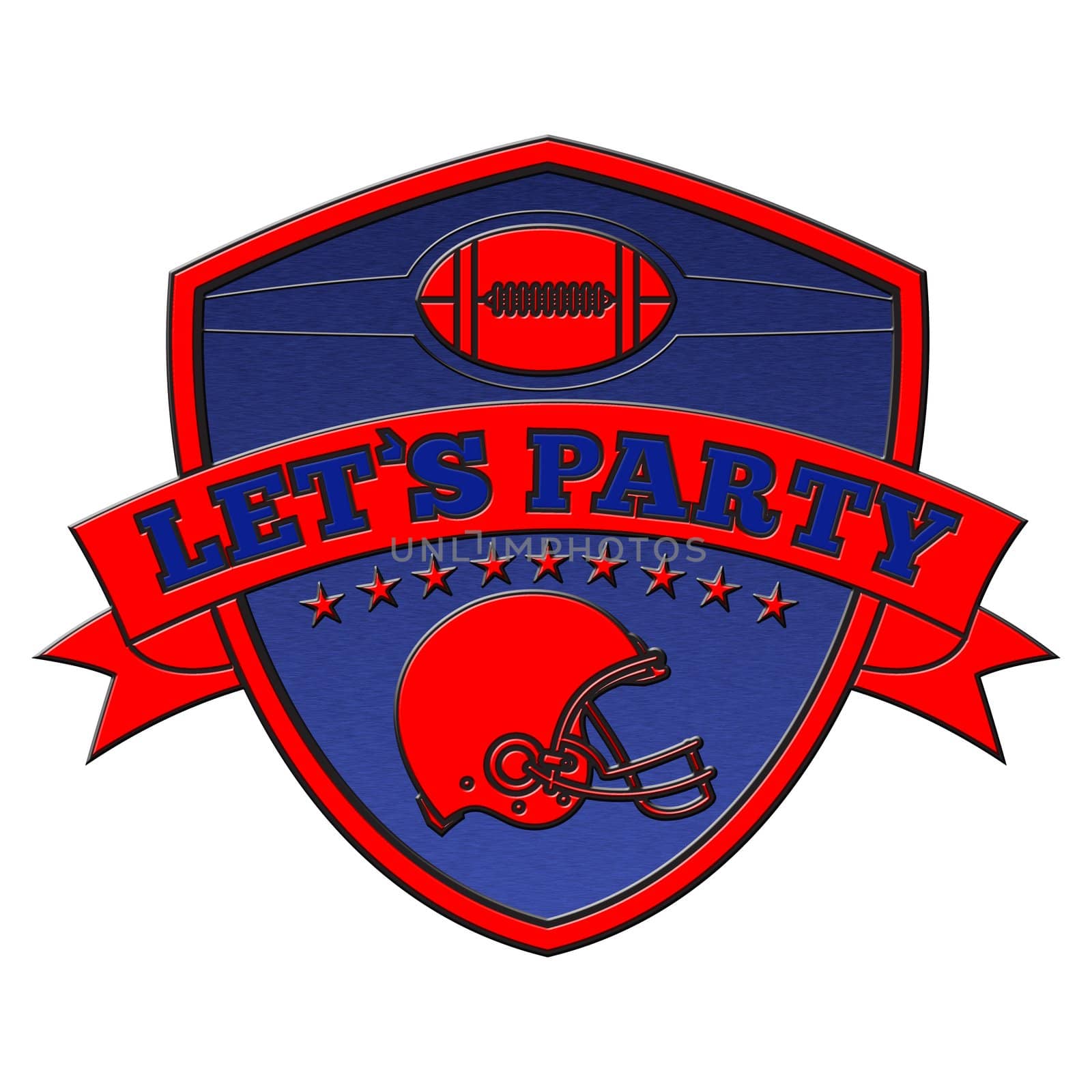 american football lets party shield by patrimonio