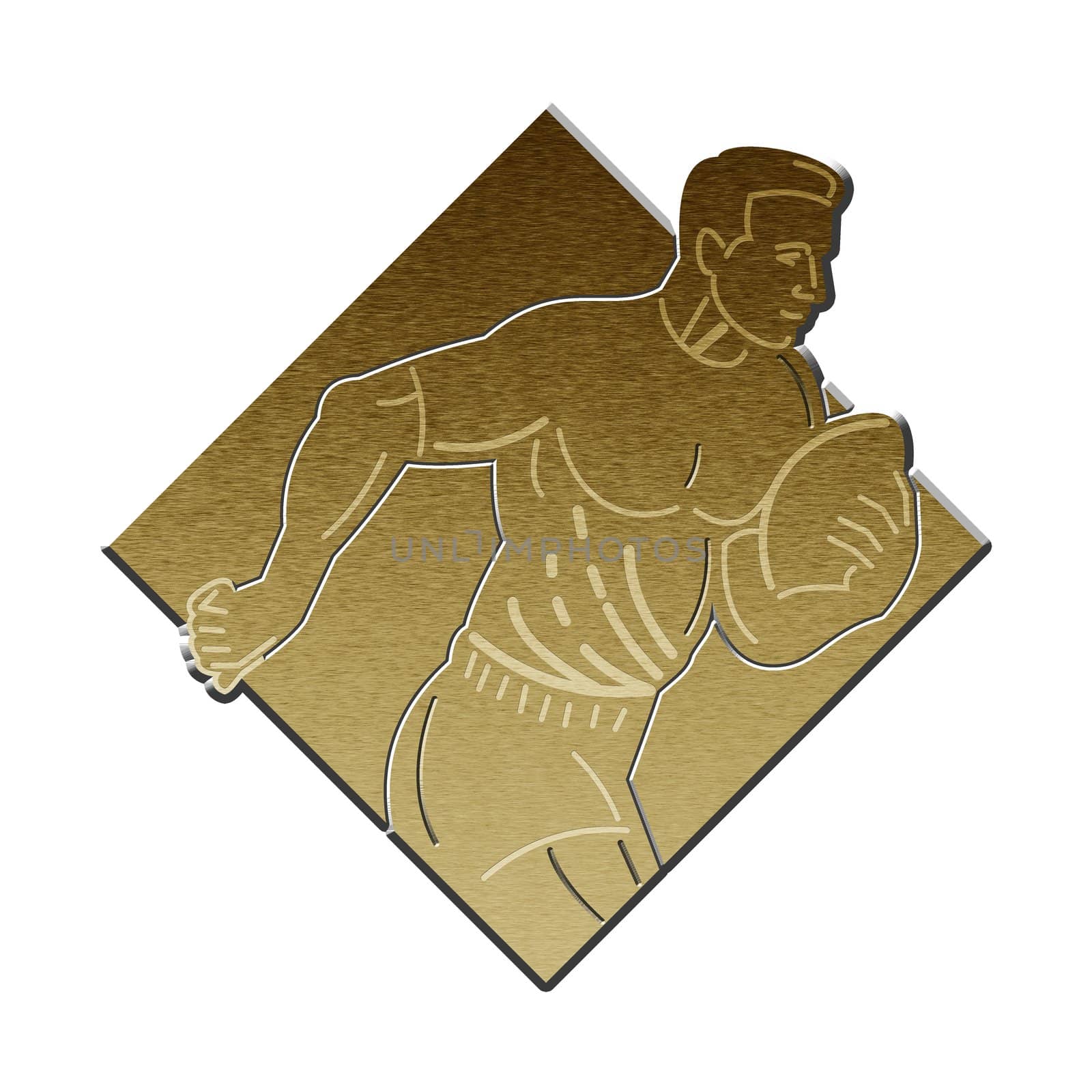 rugby player metallic gold by patrimonio